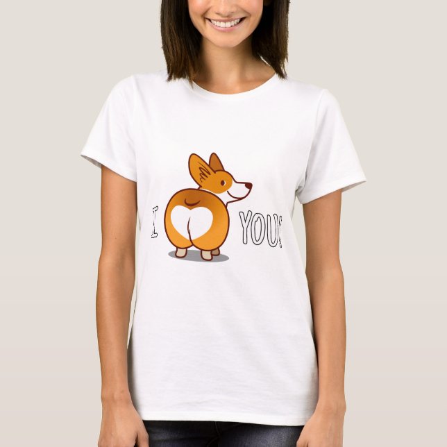 T-shirt Corgi - Je t'aime (Devant)