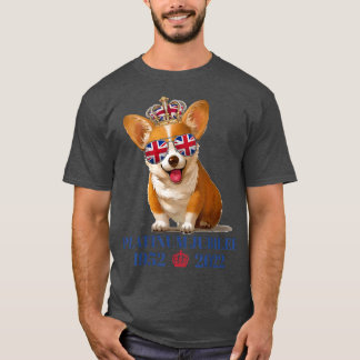T-shirt Corgi jubilé de la reine Platine avec couronne 202