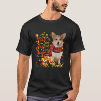 T-shirt Corgi Just A Girl Who Loves Fall And Dogs
