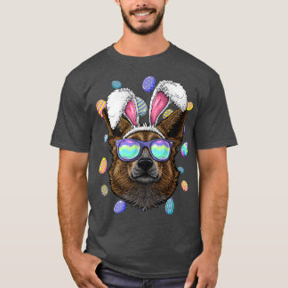 T-shirt Corgi Lapin de Pâques Oreilles Chien Drôle OEufs d