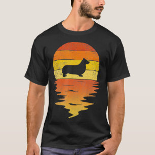 T-shirt Corgi les années 70 coucher de soleil rétro vintag