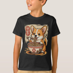 T-shirt Corgi manger Ramen