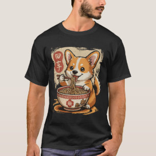 T-shirt Corgi manger Ramen