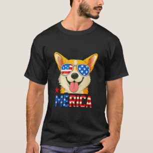 T-shirt Corgi Merica 4 juillet hommes Enfants Garçons Fill