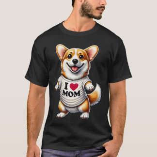 T-shirt Corgi Mom I Love Mom Corgi Lover