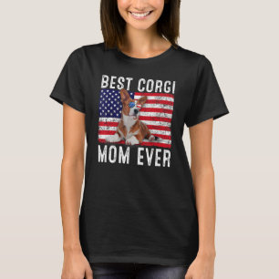 T-shirt Corgi Mom Usa American Flag Corgi Chien propriétai