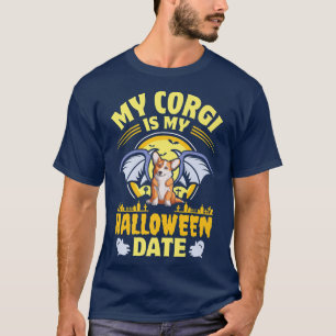 T-shirt Corgi mon rendez-vous d'Halloween Citrouille Propr