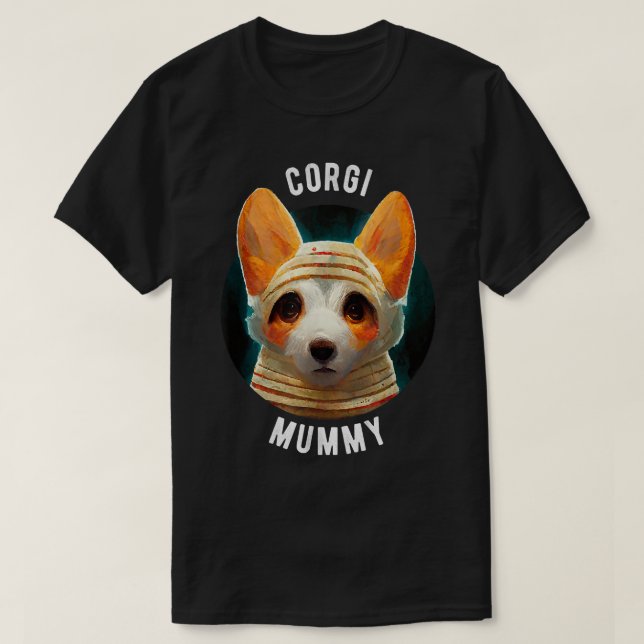 T-shirt Corgi Mummy - Halloween-581 (Design devant)