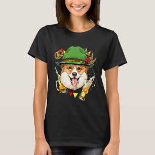 T-shirt Corgi Oktoberfest Chien Lederhosen German Beer Fes