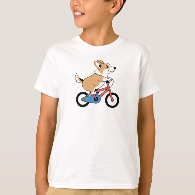 T-shirt Corgi on a Bicycle (Devant)