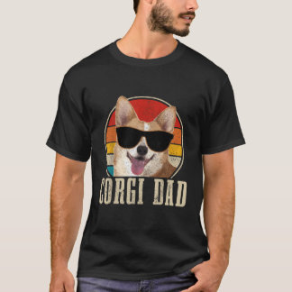 T-shirt Corgi Papa Lunettes de soleil Vintages Funny Corgi