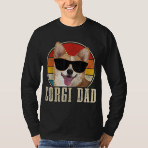 T-shirt Corgi Papa Lunettes de soleil Vintages Funny Corgi