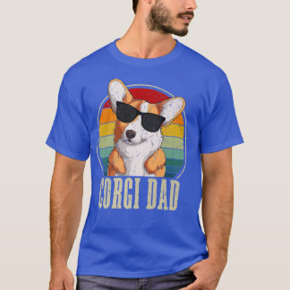 T-shirt Corgi Papa Retro Lunettes de soleil 4 juillet Usa 