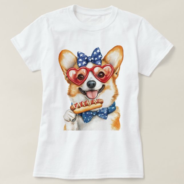 T-shirt Corgi patriotique (Design devant)