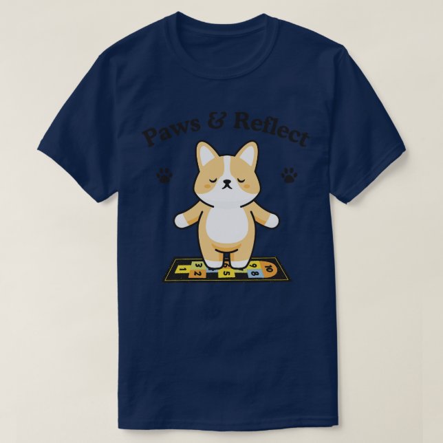 T-shirt Corgi Paws et Reflet (Design devant)
