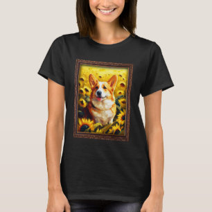 T-shirt Corgi Peinture Fleur de tournesol Maman Femmes Flo