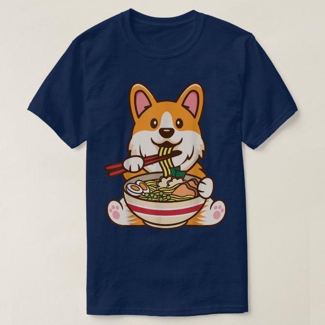 T-shirt Corgi Ramen, Cadeaux D'Anniversaire Pour Amoureux  (Design devant)