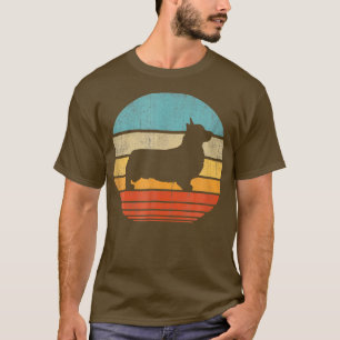 T-shirt Corgi Retro Vintage 60s 70s Sunset Dog Lovers Men 