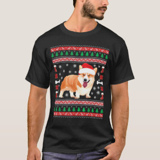 T-shirt Corgi Santa Hat Ugly Sweer de Noël Corgi