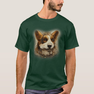 T-shirt Corgi Surreal Steampunk Artwork, Amoureux des chie
