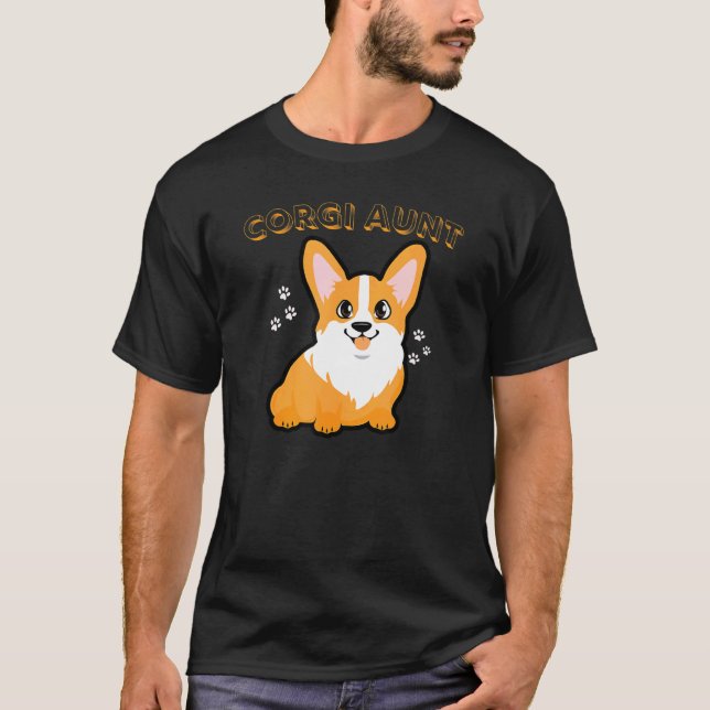 T-shirt Corgi Tante Corgi Chien Et Chiot (Devant)