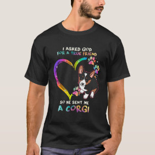 T-shirt Corgi tricolore est mon meilleur ami Tie Dye Cœur 