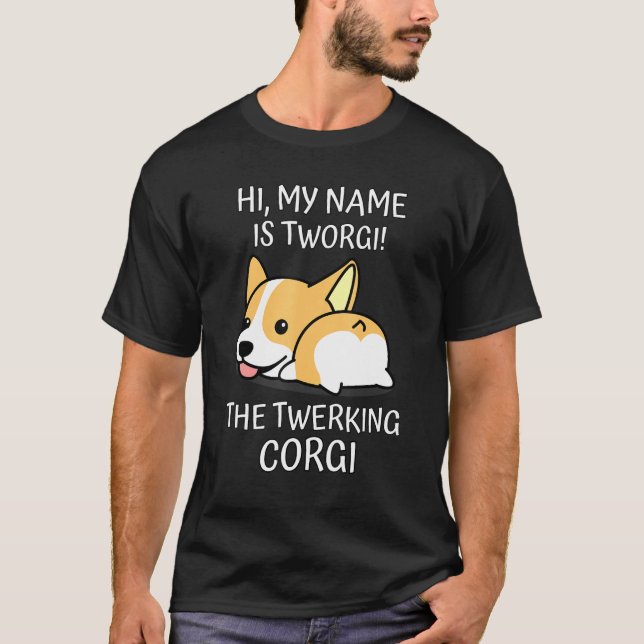 T-shirt Corgi Twerk Twerking Chien race Chien amusant (Devant)