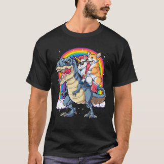 T-shirt Corgi Unicorn Dinosaur T Rex T Enfants Filles Arc-