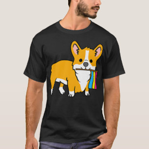T-shirt Corgi With Panseual Pride Flag-661