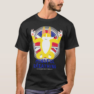 T-shirt Corgi zen méditant Méditation de paix d'amour de b