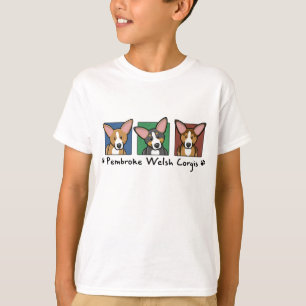 T-shirt Corgis colorés de Gallois de Pembroke de bande