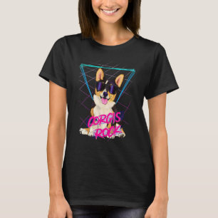 T-shirt Corgis déchirent Rétro 80s Corgi Chien En Lunette