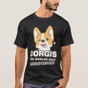 T-shirt Corgis Le Monde Meilleur Antidépresseur Corgi Chie