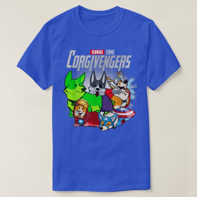 T-shirt Corgivengers Funny Chien Corgi Cadeau (Design devant)
