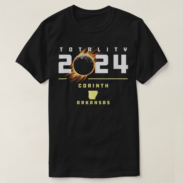T-shirt Corinth Arkansas 2024 Total Éclipse Solaire (Design devant)