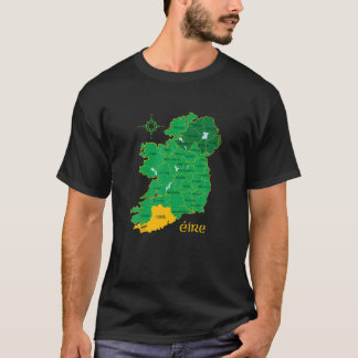 T-shirt Cork Irlande Carte du comté Eire Irish Travel