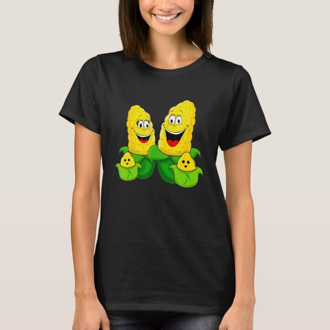 T-shirt Corn Famille Végétarien Végétarien Agriculture vég (Devant)