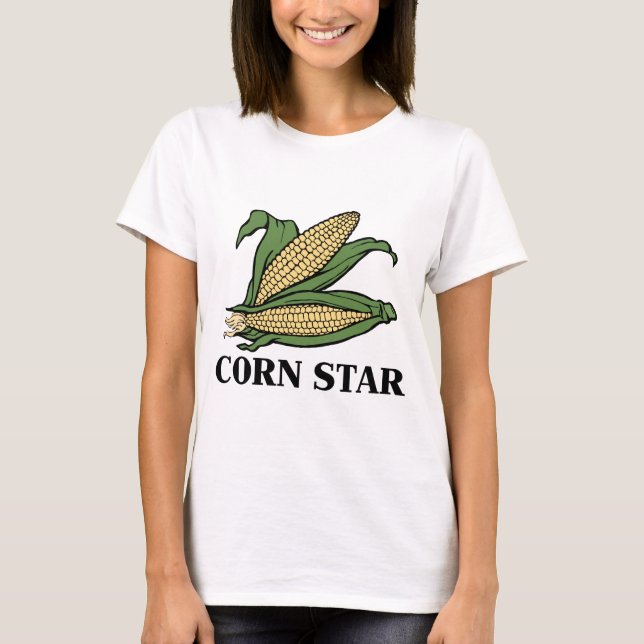 T-shirt Corn Star Funny Vegable Pun BBQ Humour (Devant)
