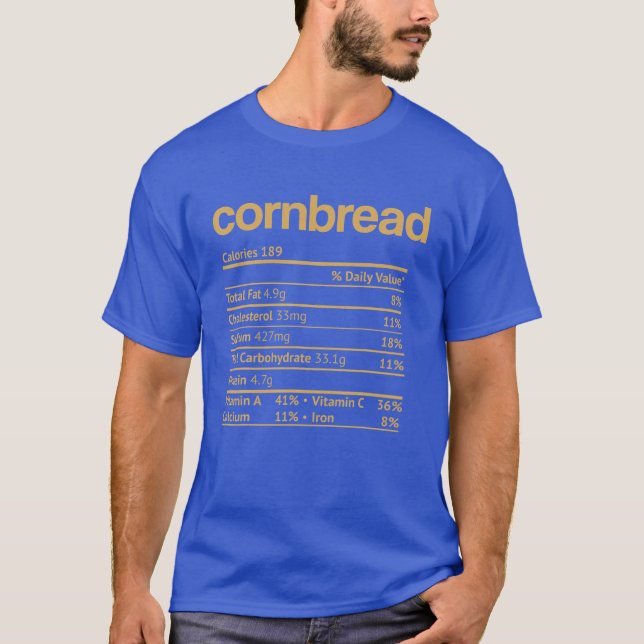 T-shirt Cornbread Nutrition Fact Drôle Thanksgiving Christ (Devant)