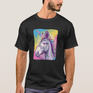 T-shirt Corne colorée d'un costume d'âne de licorne