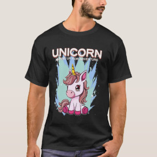 T-shirt Corne de licorne levée pour licorne d'aventure