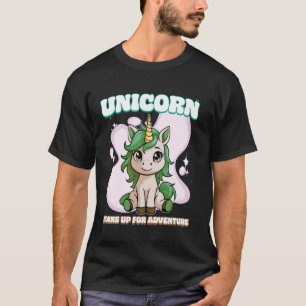 T-shirt Corne de licorne prête pour l'aventure Licorne