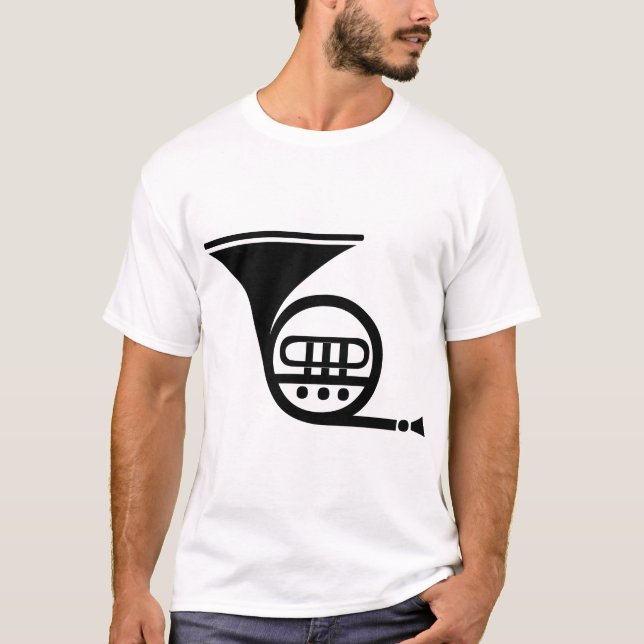T-shirt Corne française - Noir (Devant)