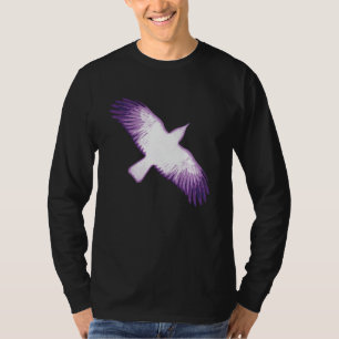 T-shirt Corneille blanche et violette