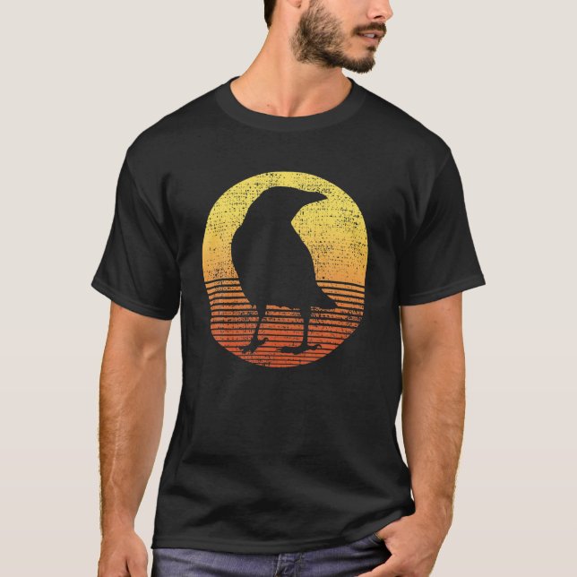 T-shirt Corneille Oiseau Amant Cadeau Corbeau Vintage (Devant)