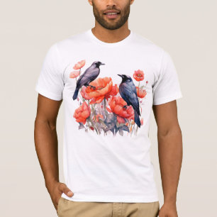 T-shirt Corneilles Fleur d'Oiseau Crow Lover