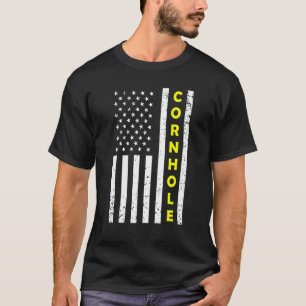 T-shirt Cornhole American Flag Bean Bag Corn Hotte Hommes