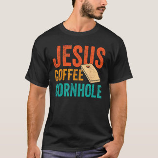 T-shirt Cornhole Corn Hole Retro Jesus Coffee Cornhole