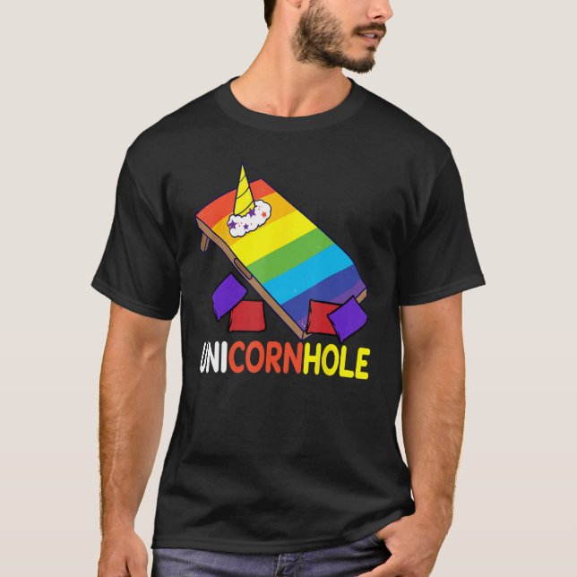 T-shirt Cornhole Corn Hole Unicornhole (Devant)