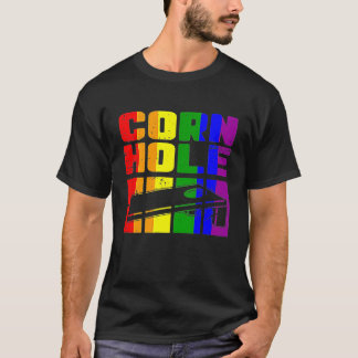 T-shirt Cornhole LGBTQ Gay Lesbienne Rainbow Vintage USA C